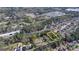 An aerial view shows the lot amid a lush, wooded neighborhood and nearby community amenities at 768 Scales Rd, Suwanee, GA 30024