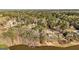 Expansive aerial view featuring a residential area bordering a tranquil lake and lush forests at 171 Rockspray Rdg, Peachtree City, GA 30269