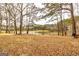 Park-like backyard offers a serene lake view with mature trees and foliage at 171 Rockspray Rdg, Peachtree City, GA 30269