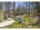 Backyard features patio and wooded lot at 5163 Holly Springs Dr, Douglasville, GA 30135
