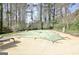 Backyard with covered swimming pool and concrete patio at 233 Creekstone Bnd, Peachtree City, GA 30269