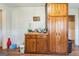 View of the kitchen cabinets and wood-look flooring at 104 Amberidge Nw Dr, Cartersville, GA 30121