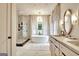 Stunning bathroom with a soaking tub, walk-in shower, and double vanity sinks at 129 Old Norton Rd, Fayetteville, GA 30215