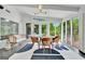 Sunroom featuring a dining set, contemporary lighting, and a stylish interior at 129 Old Norton Rd, Fayetteville, GA 30215