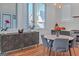 Bright eat-in kitchen boasts stainless steel appliances and hardwood flooring at 265 High St, Fayetteville, GA 30214