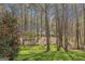 Beautiful backyard featuring a lush lawn, mature trees, and partial view of the home's exterior at 65 Dundee Pl, Sharpsburg, GA 30277
