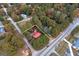 Aerial view of the property's boundaries nestled among mature trees, close to main thoroughfare at 111 Highway 138 E, Stockbridge, GA 30281