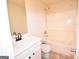 Bathroom featuring a vanity with a marble countertop and a shower-tub combination at 116 Ducati Dr, Mcdonough, GA 30252
