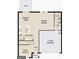 First-floor plan showcasing the kitchen, dining area, living room, flex room, and two-car garage layout at 2369 Argento Cir, Dacula, GA 30019