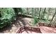View of the backyard from the wooden deck, surrounded by lush green trees at 3626 Lone Indian Trl, Marietta, GA 30066