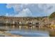 Scenic view of the community lake surrounded by homes and lush trees under a partly cloudy sky at 3626 Lone Indian Trl, Marietta, GA 30066