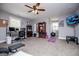 Spacious bonus room features workout equipment, office and entertainment area at 640 Lovell Rd, Temple, GA 30179