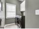 Functional laundry room featuring updated washer and dryer, ample natural light, and convenient storage at 3144 Sherwood Oaks Ln, Decatur, GA 30034