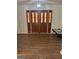 Inviting entryway with striking stained glass double doors and wood flooring at 2791 Biscayne Dr, Conyers, GA 30012