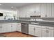 Modern kitchen featuring granite countertops, white cabinetry, and stainless appliances at 200 Magnolia Ct, Mcdonough, GA 30252