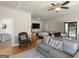 Open-concept layout seamlessly connecting the living area, bedroom, and bathroom, great for comfortable living at 200 Magnolia Ct, Mcdonough, GA 30252