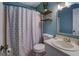 Functional bathroom with a shower/tub combination, open shelves and a vanity with sink at 106 Kirkland Rd, Covington, GA 30016