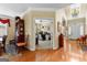 Dining room looking into the foyer and office featuring hardwood floors and recessed lighting at 365 Grand Teton Cir, Fayetteville, GA 30215