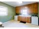 Spacious laundry room with cabinetry above the washer, dryer, and sink area at 801 Streamside Dr, Mcdonough, GA 30252