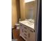 Bathroom showcasing a modern vanity with a marble countertop and updated fixtures at 5734 Wellborn Oaks Ct, Lithonia, GA 30058