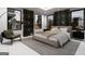 Modern bedroom with large windows, stylish decor, and sleek furniture at 2704 Antioch Ne St, Conyers, GA 30013