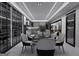 Contemporary dining area adjacent to a kitchen with sleek cabinets and a wine fridge at 2704 Antioch Ne St, Conyers, GA 30013
