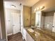 Bathroom with granite countertop vanity and shower and tub combo at 315 Breezy Hill Walk, Stockbridge, GA 30281