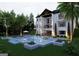Backyard featuring a pool, landscaping, modern architectural home, and outdoor seating at 2700 Antioch Ne St, Conyers, GA 30013