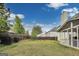 Fenced-in backyard with lawn, privacy fence and part of the home's exterior at 540 Hamlet Dr, Hampton, GA 30228