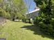 Spacious backyard with mature trees and a utility tank at 4941 Old Atlanta Rd, Hampton, GA 30228
