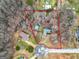 Aerial view of property highlighting the in-ground pool and mature landscaping at 1103 Larkspur Dr, Locust Grove, GA 30248