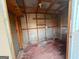 Interior of a storage shed with shelving at 117 Old Stagecoach Rd, Carrollton, GA 30116