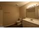 Clean bathroom with a modern vanity and a combined shower and tub at 756 Sugar Hill Ln, Conyers, GA 30094