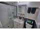 A bathroom featuring subway tiles in the shower, a modern vanity, and stylish fixtures at 1910 Reese Rd, Rutledge, GA 30663