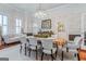 Stunning dining room featuring a modern chandelier and unique statement wall paper at 2173 Conyers Se St, Covington, GA 30014