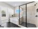 Bathroom with soaking tub, glass-enclosed shower, and modern fixtures at 279 Deer Creek Run # 4, Moreland, GA 30259