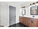Bathroom with double sink vanity, modern fixtures, and tile flooring at 279 Deer Creek Run # 4, Moreland, GA 30259