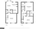 Floor plan showing the home's 2 floors: 1st floor kitchen, living and dining. 2nd floor bedrooms at 5599 Fair Creek Way, Lithonia, GA 30038