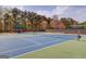 Well-maintained tennis courts with covered benches and professional lighting at 5808 Deer Crossing Dr, Sugar Hill, GA 30518