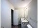 This bathroom features modern fixtures and a granite countertop at 120 Gran De, Atlanta, GA 30349