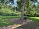 This tranquil backyard setting features mature trees, providing shade and a peaceful environment for leisure at 2502 Miriam Ln, Decatur, GA 30032