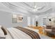 Spacious main bedroom with hardwood floors, tray ceiling, and ample natural light at 157 Glen Eagle Way, Mcdonough, GA 30253