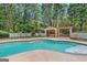 Inviting in-ground pool surrounded by a spacious patio and landscaped backyard at 157 Glen Eagle Way, Mcdonough, GA 30253