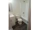 Clean bathroom with a shower/tub combo and white vanity with a sink at 1172 Sheffield Ct, Jonesboro, GA 30238