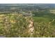 An aerial view showcasing the extensive surrounding woodlands at 133 Springer Rd, Whitesburg, GA 30185