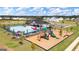 Community pool and playground with lounge chairs and landscaped area at 161 Aster Ave, Locust Grove, GA 30248