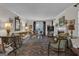 Spacious living room with fireplace, vintage furniture and an area rug at 619 E Pelham Ne Rd, Atlanta, GA 30324