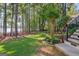 Lush lawn and trees lead to lake access, providing a peaceful outdoor setting at 504 Telfair Park, Peachtree City, GA 30269