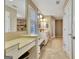 Bathroom with dual sink vanity, makeup vanity and separate shower at 100 Smokerise Trce, Peachtree City, GA 30269