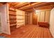 Unfinished basement area with shelving at 204 Mitchell Rd, Fayetteville, GA 30214